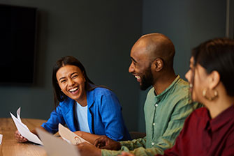 Students in boardroom