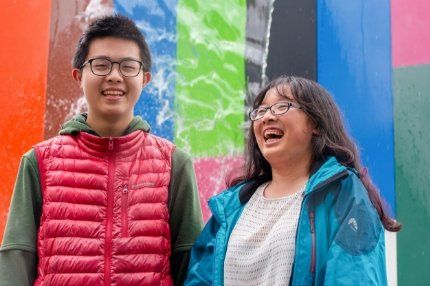 students laughing